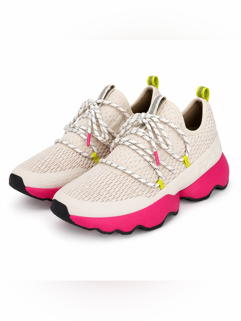 Sorel Kinetic Impact Lace Sneakers Women’s 11 White Cactus Pink Mesh Shoes